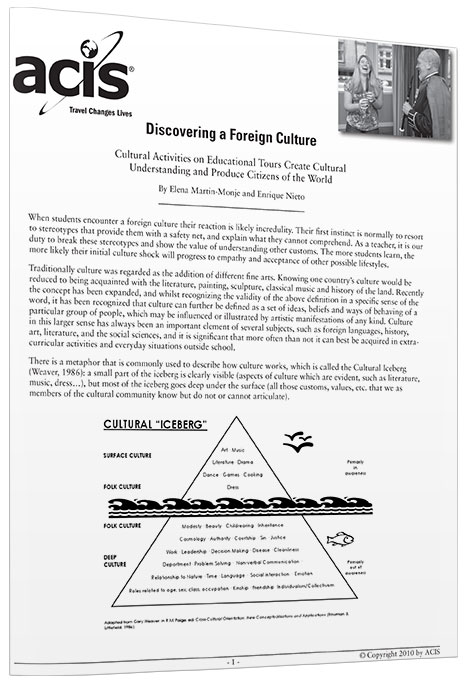 Discovering a foreign culture white paper